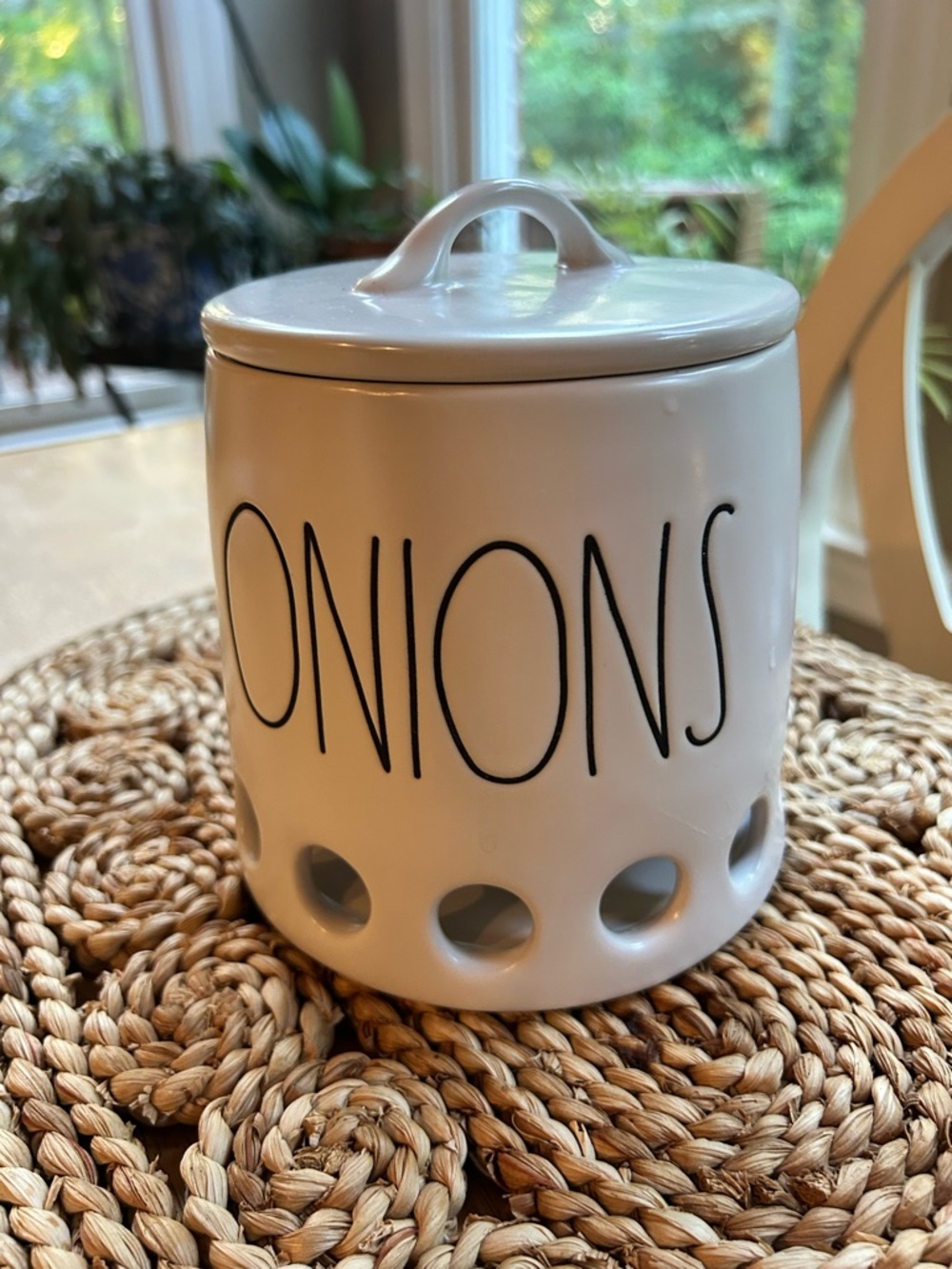 Onion Canister ceramic white